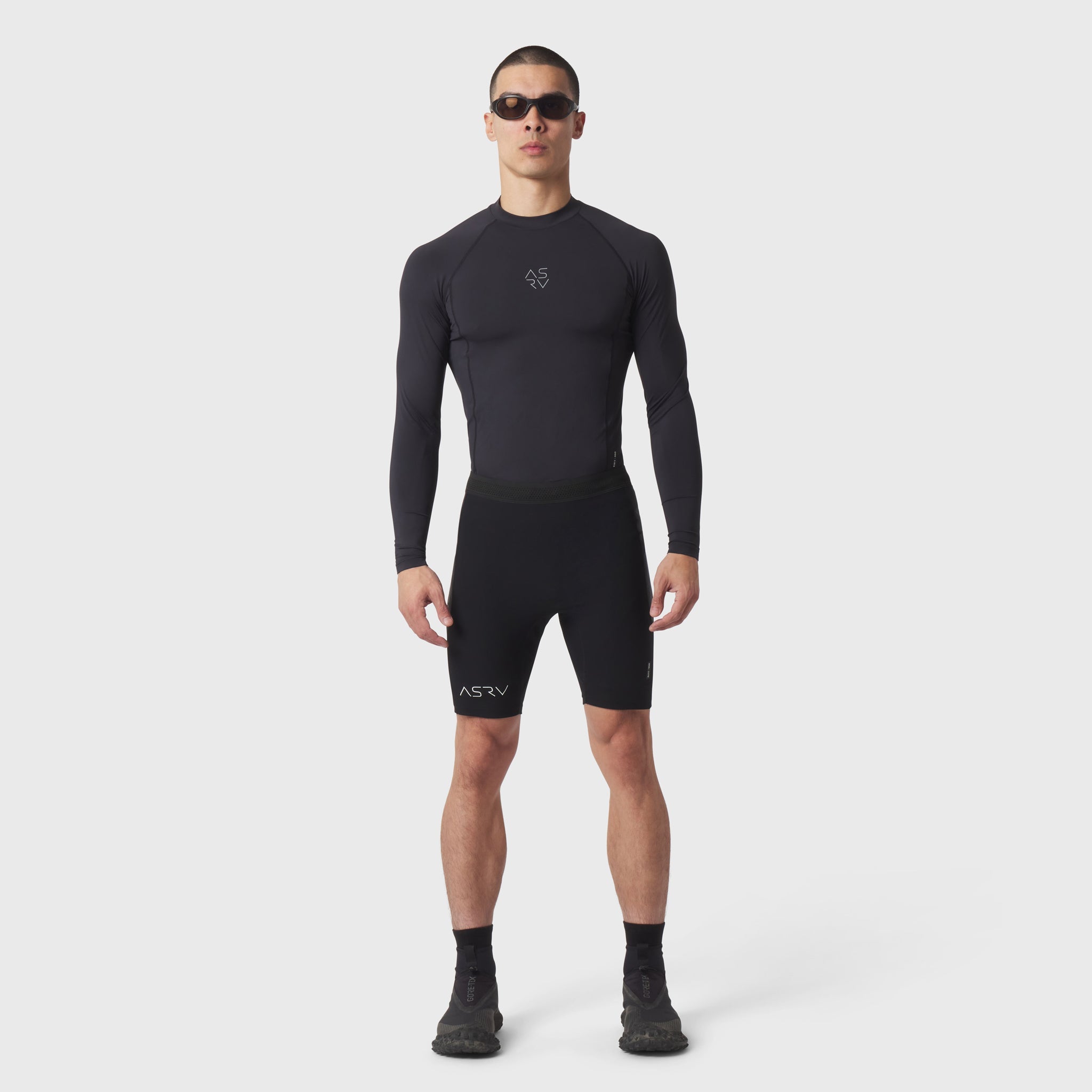 1170. Lycra® Ribbed Run Half-Tight - Black