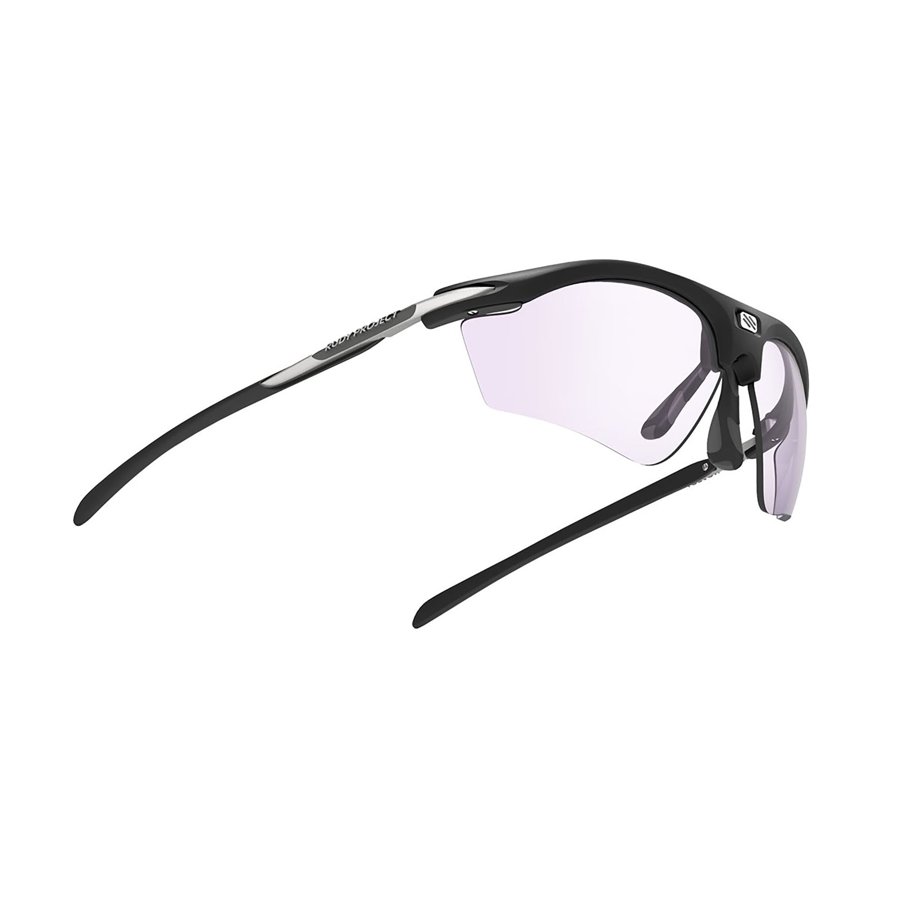 Rudy Project prescription ready womens sport golf sunglasses#color_rydon-slim-golf-matte-black-frame-and-impactx-photochromic-2-laser-purple-lenses