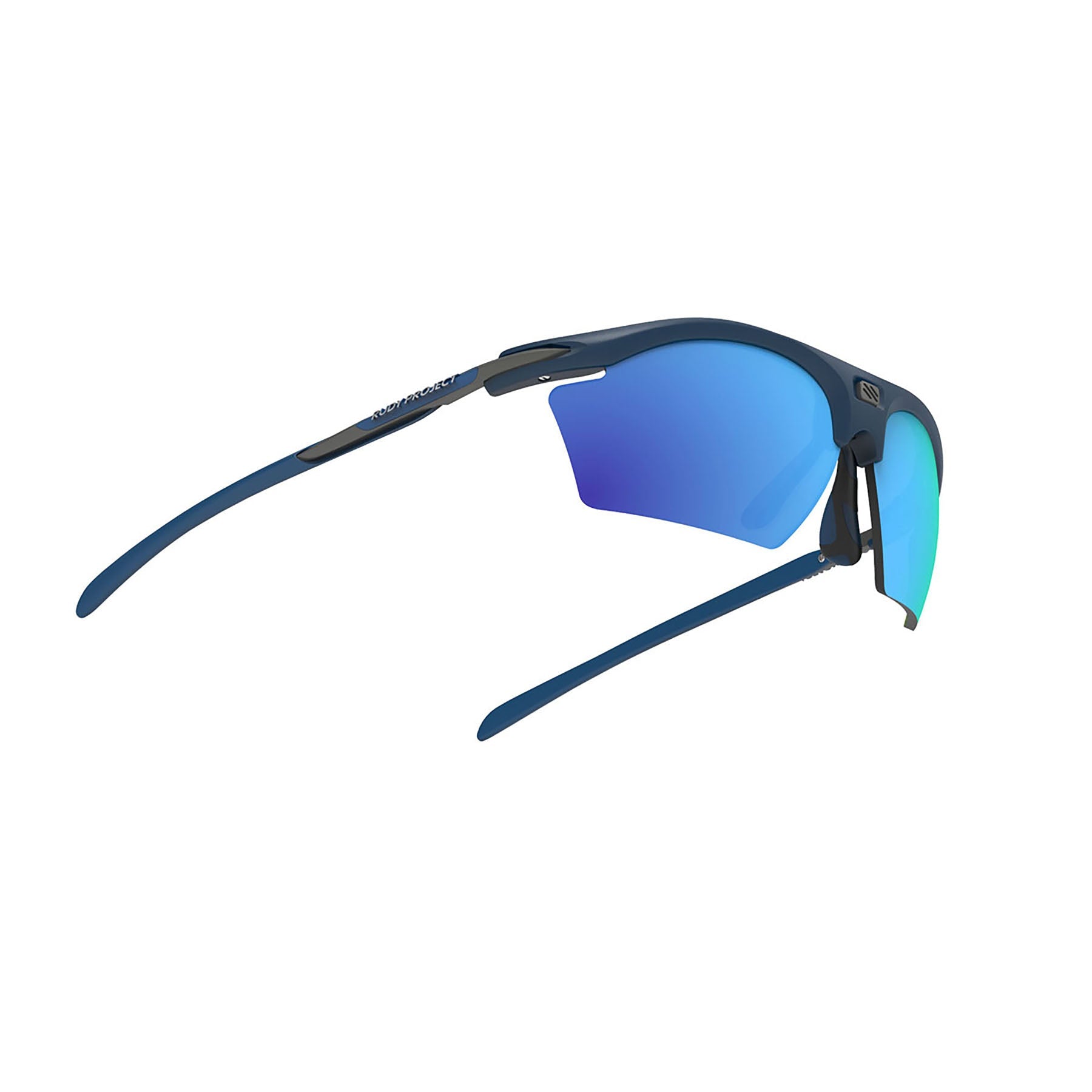 Rudy Project prescription ready running and cycling womens sport sunglasses#color_rydon-slim-blue-navy-matte-frame-and-multilaser-blue-lenses