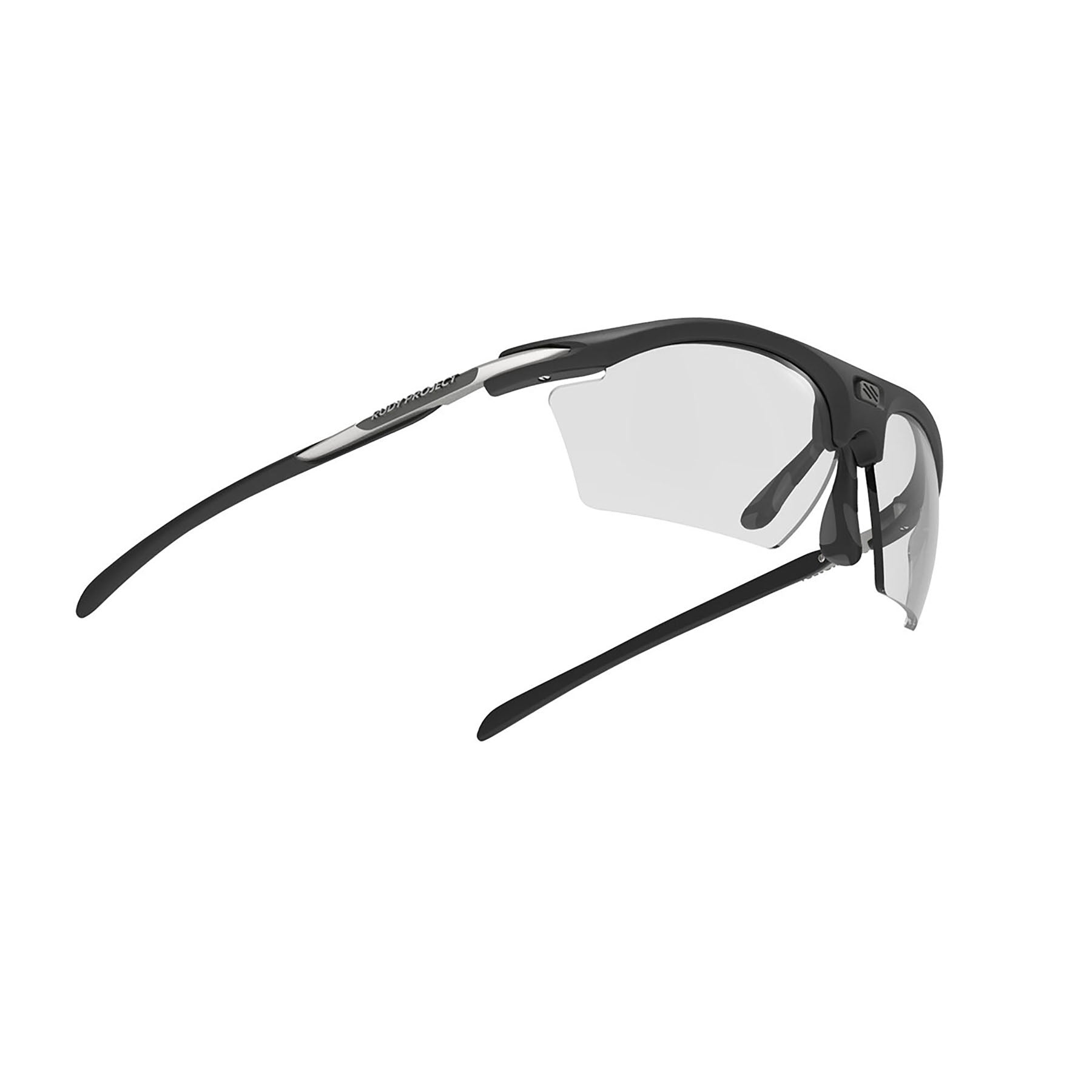 Rudy Project prescription ready running and cycling womens sport sunglasses#color_rydon-slim-matte-black-frame-and-impactx-photochromic-2-black-lenses