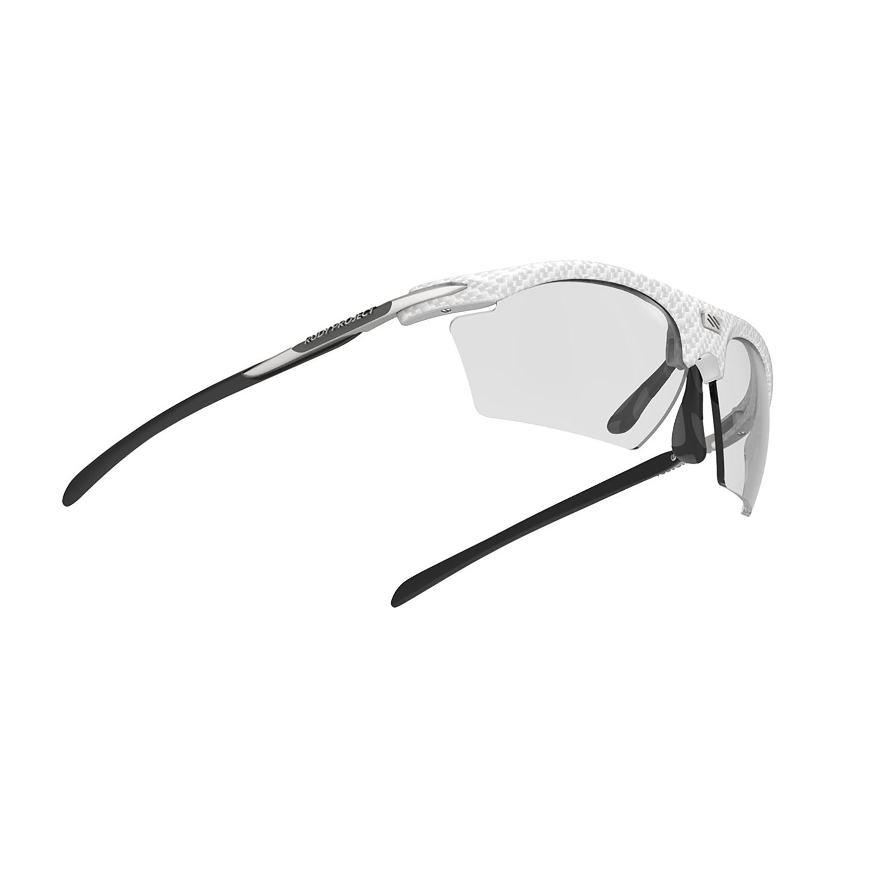Rudy Project prescription ready running and cycling womens sport sunglasses#color_rydon-slim-white-carbonium-frame-and-impactx-photochromic-2-black-lenses