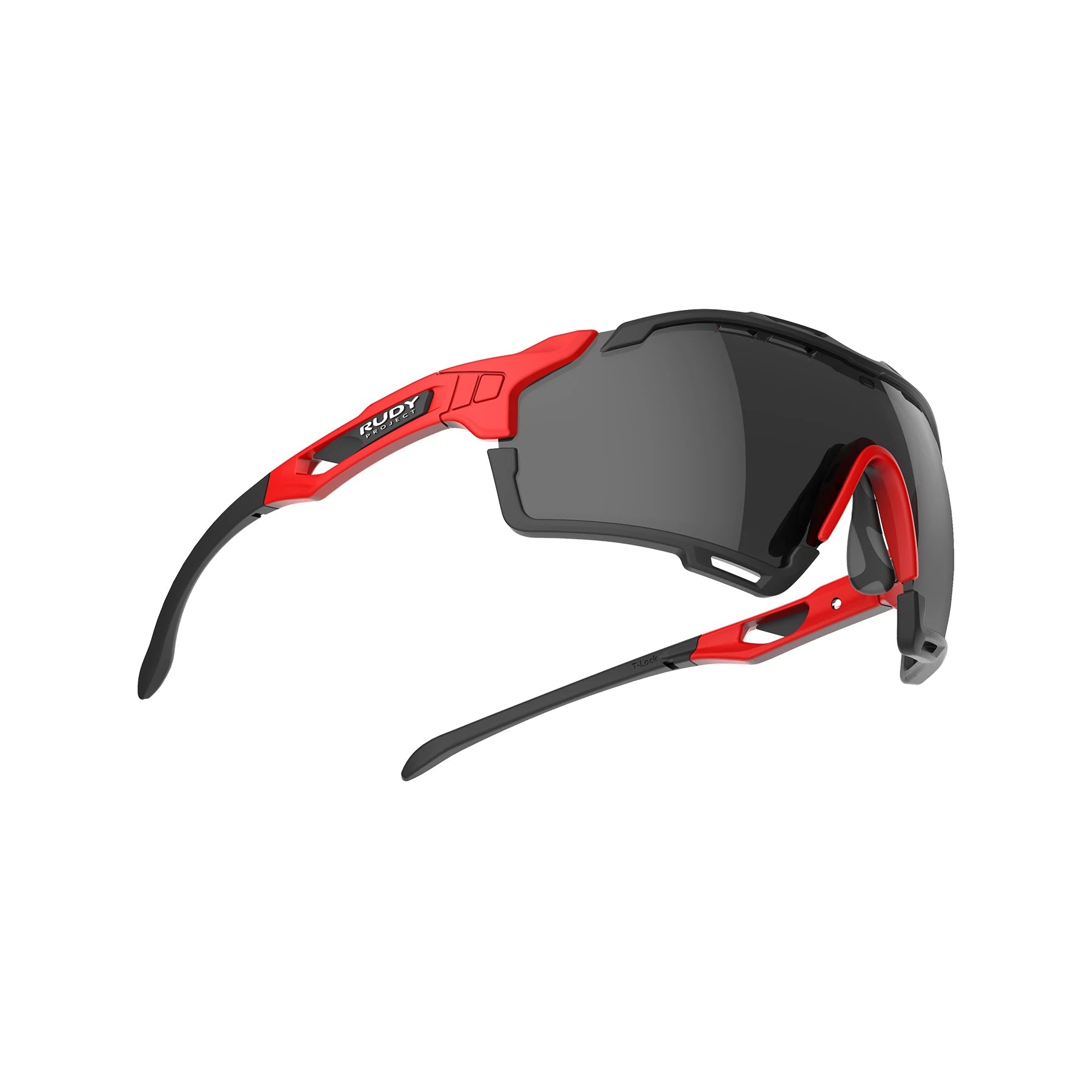 Rudy Project cycling sunglasses#color_cutline-fire-red-matte-frame-with-smoke-black-lenses-black-bumpers