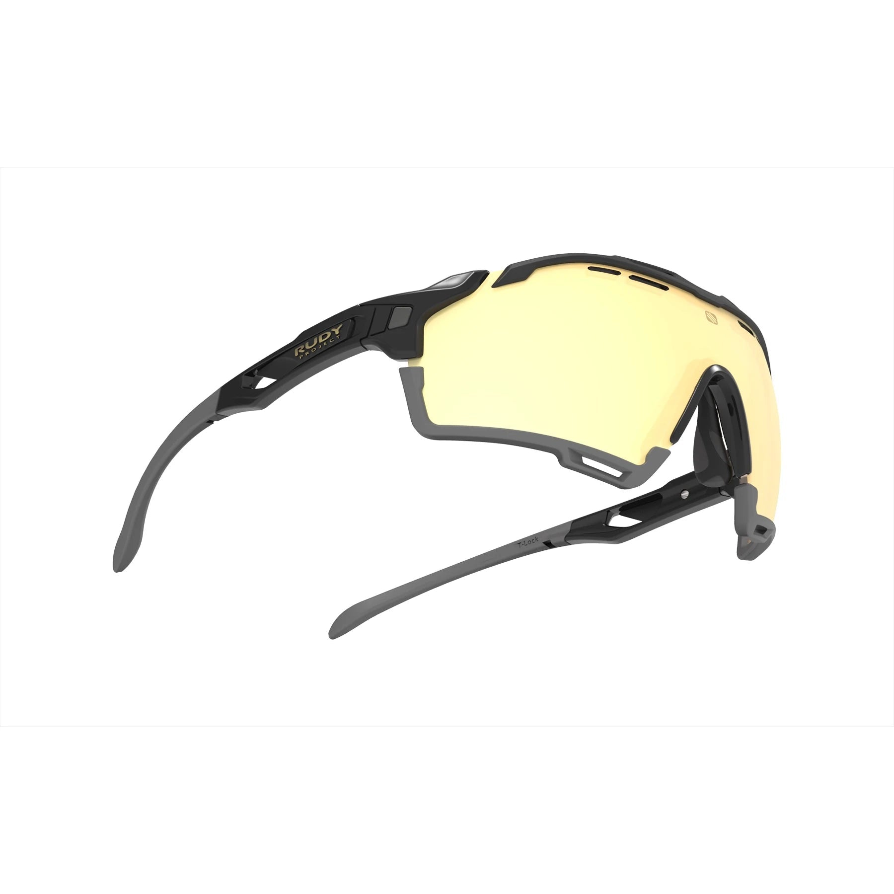 Rudy Project cycling sunglasses#color_cutline-black-gloss-frame-with-multilaser-gold-lenses-grey-bumpers