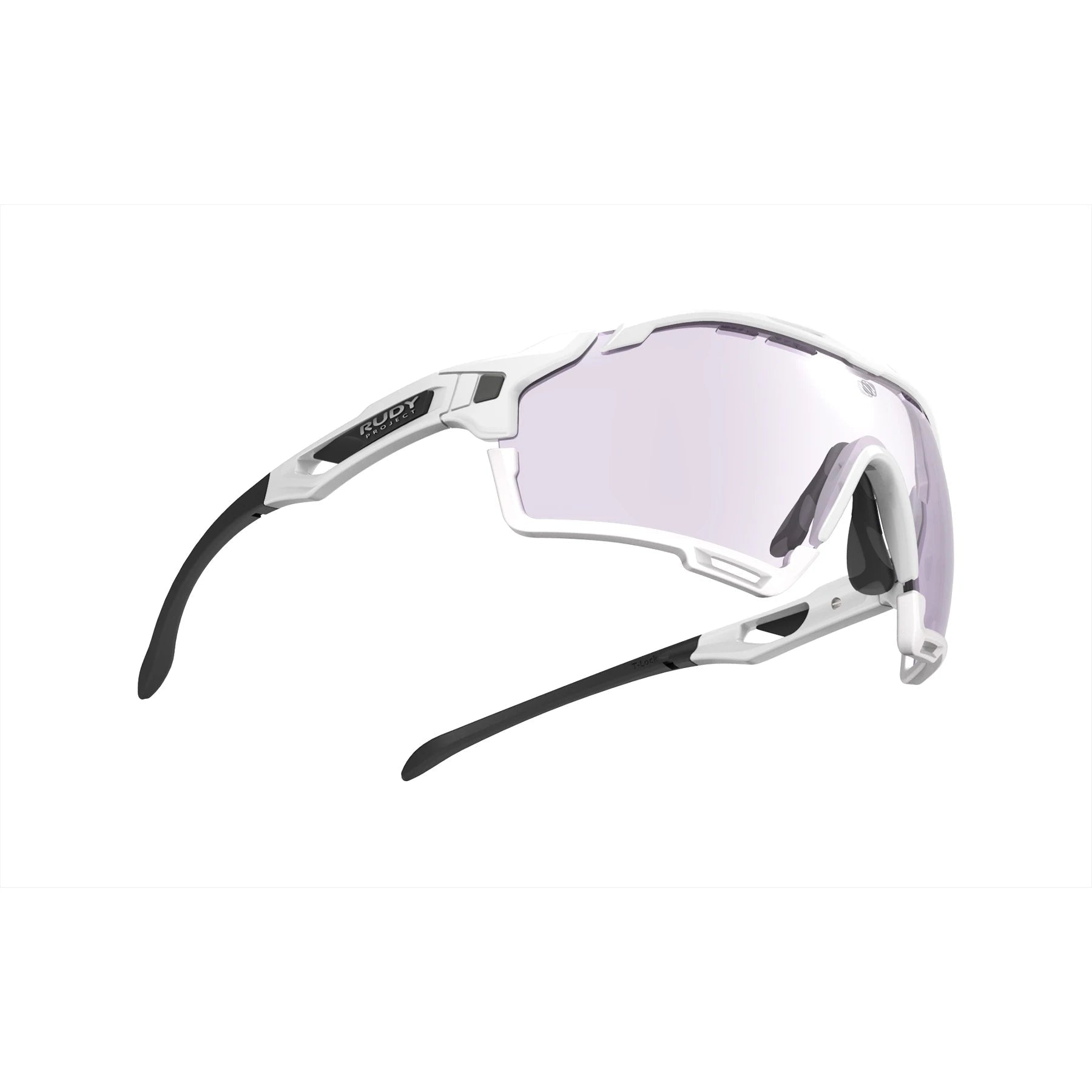 Rudy Project cycling sunglasses#color_cutline-white-gloss-frame-with-impactx-photochromic-2-laser-purple-lenses-white-bumpers