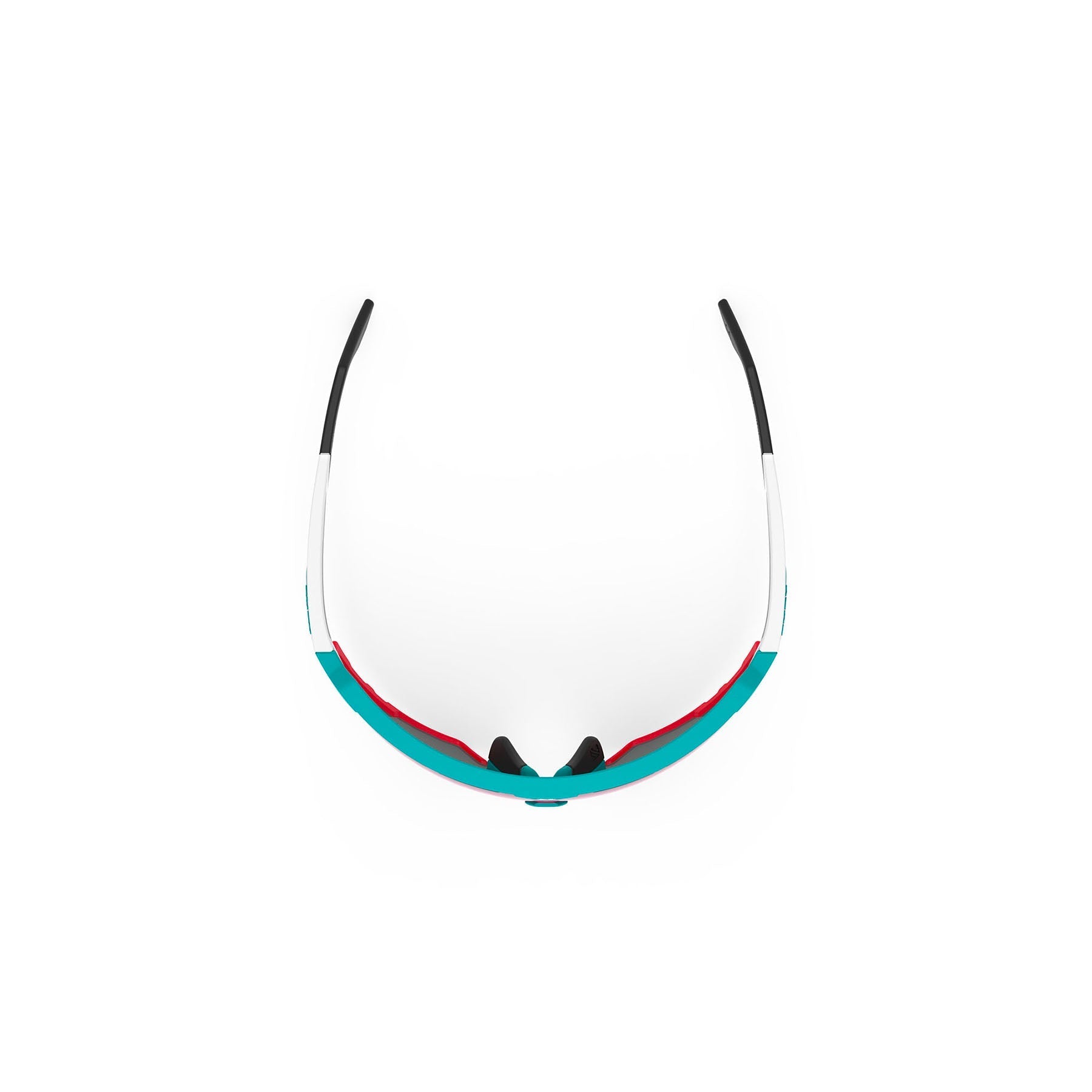 Rudy Project Defender running and cycling sport and sport prescription sunglasses#color_defender-emerald-white-matte-with-multilaser-red-lenses-red-fluo-bumpers