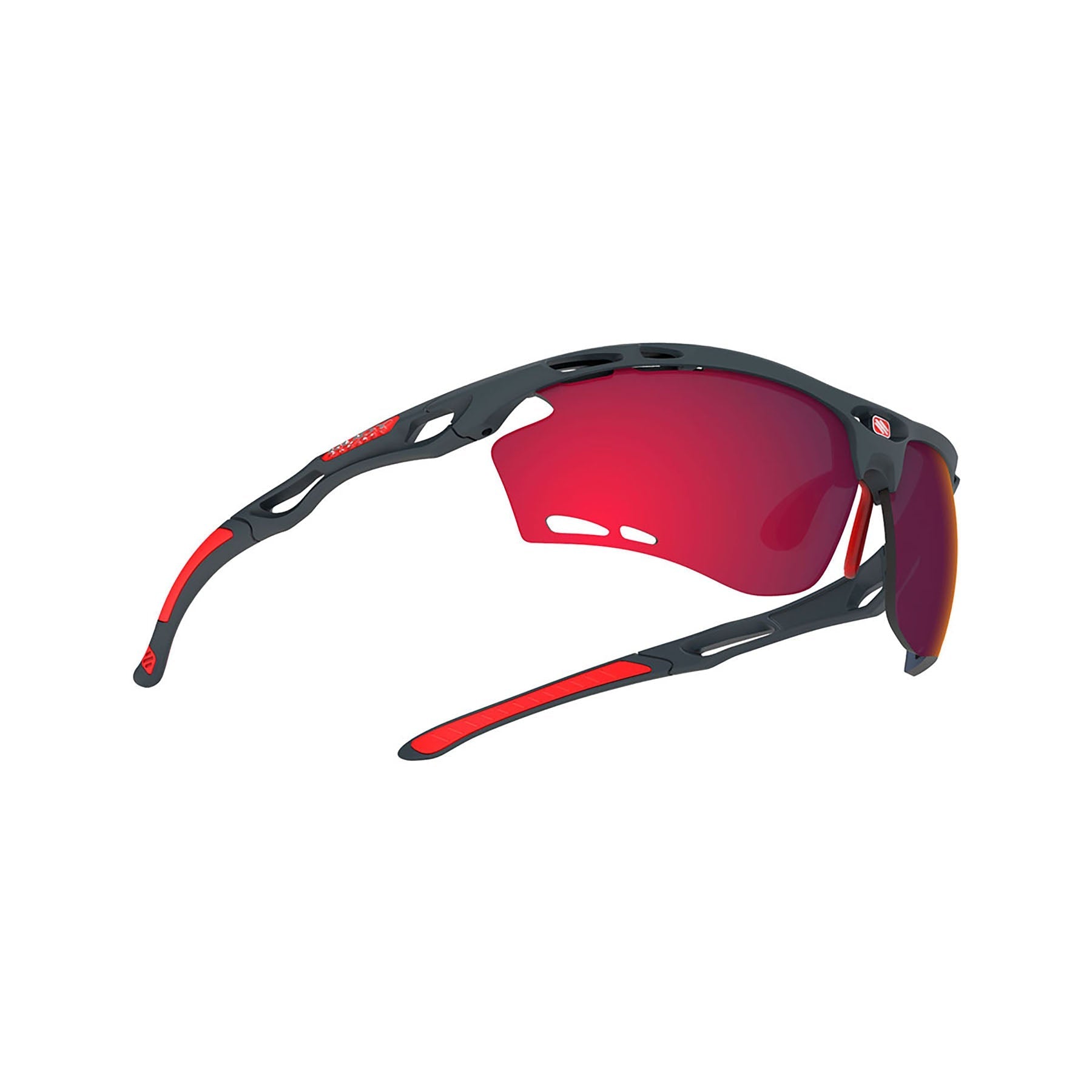 Rudy Project Propulse running and cycling sport prescription sunglasses#color_propulse-charcoal-matte-frame-and-multilaser-red-lenses