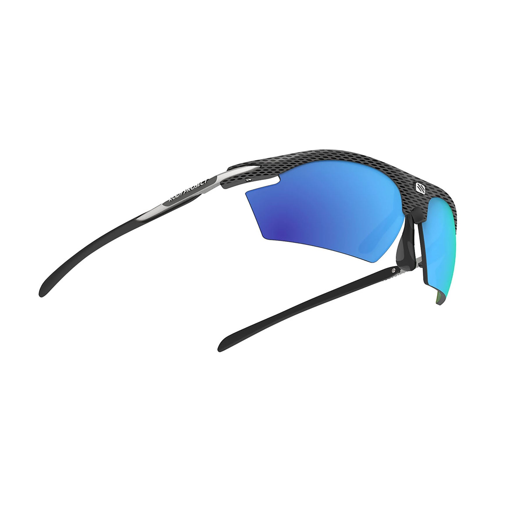Rudy Project prescription sportrx ready running and cycling sunglasses#color_rydon-carbon-frame-and-polar-3fx-hdr-multilaser-blue-lenses