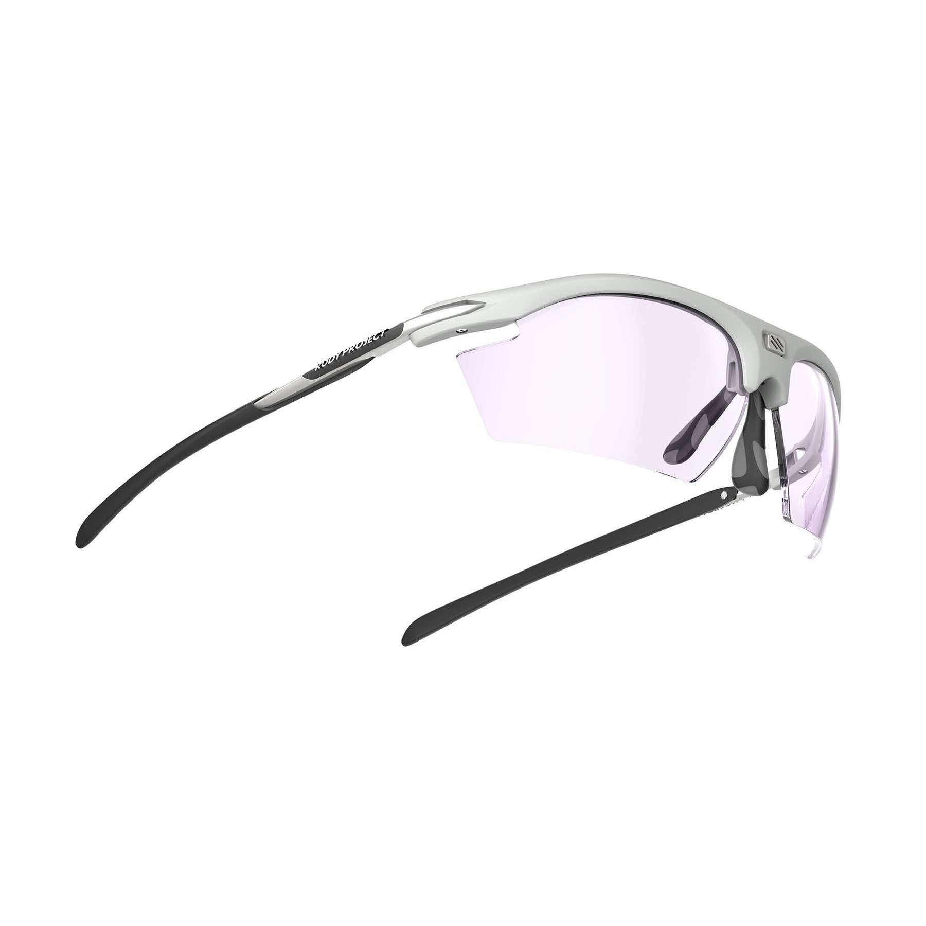 Rudy Project prescription ready running and cycling sunglasses#color_rydon-light-grey-matte-frame-and-impactx-photochromic-2-laser-purple-lenses