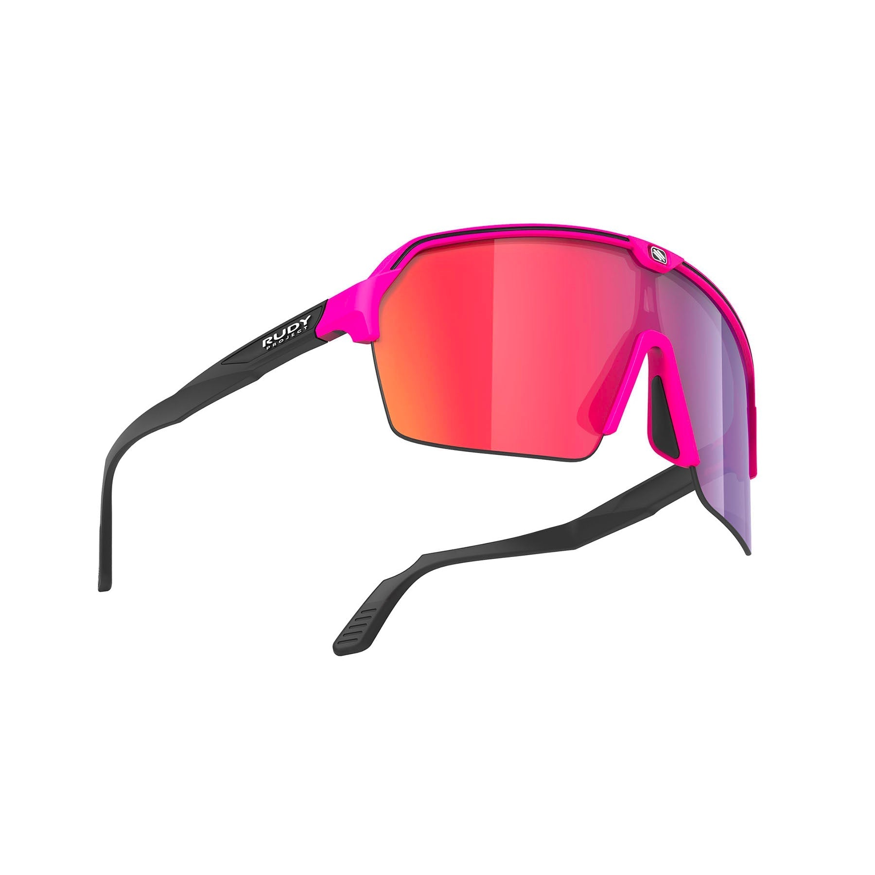 Rudy Project Spinshield Air running and cycling sport shield sunglasses#color_spinshield-air-pink-fluo-matte-with-multilaser-red-lenses