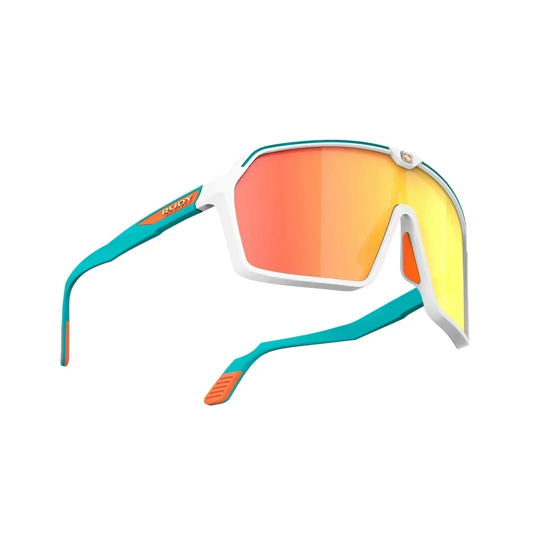 Rudy Project Spinshield running and cycling sport sunglasses#color_spinshield-white-and-water-matte-with-multilaser-orange-lenses