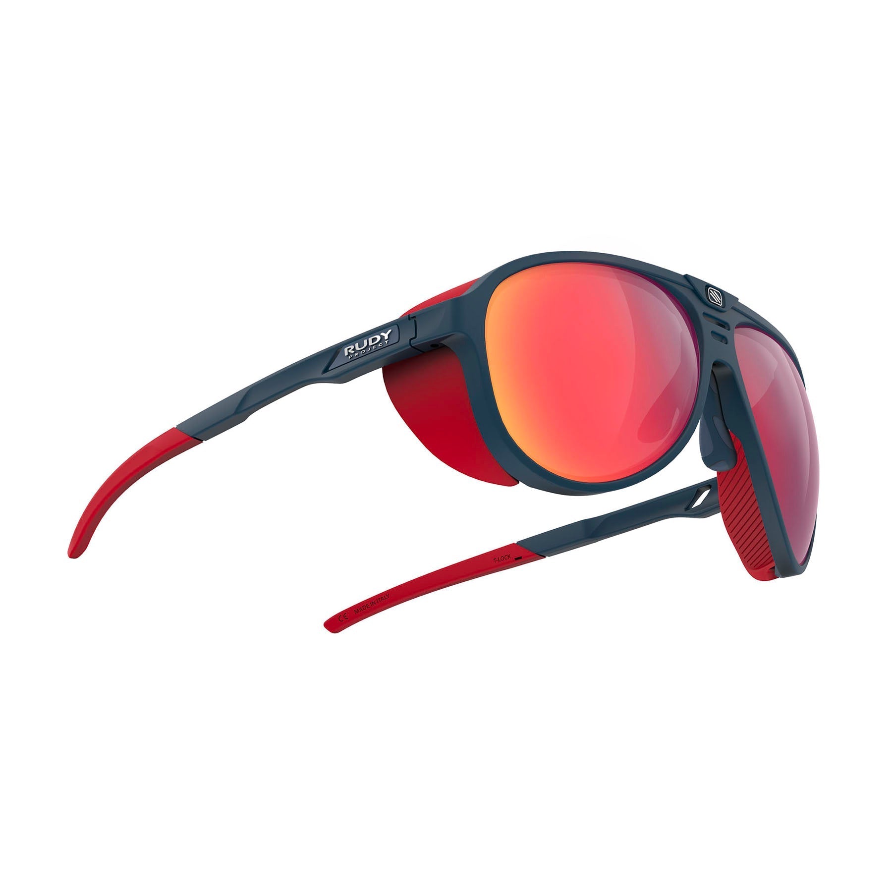 Rudy Project Stardash prescription hiking and glacier sport sunglasses#color_stardash-blue-navy-matte-with-multilaser-red-lenses