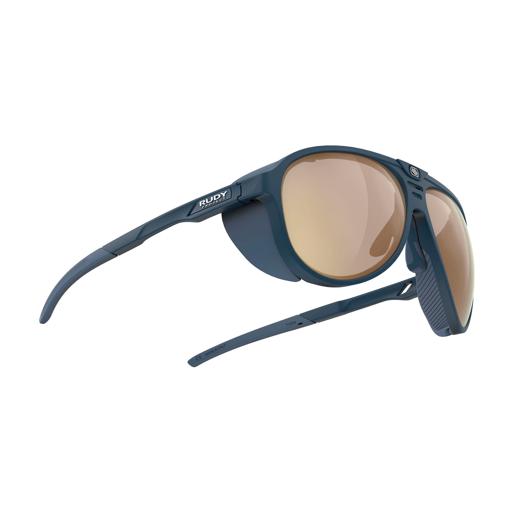 Rudy Project Stardash prescription hiking and glacier sport sunglasses#color_stardash-blue-navy-matte-with-impactx-photochromic-2-laser-crimson-lenses