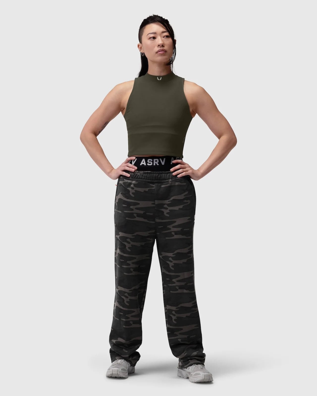 Lycra® Ribbed Mockneck Tank