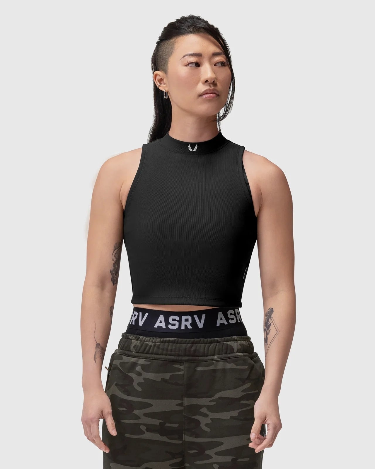 Lycra® Ribbed Mockneck Tank