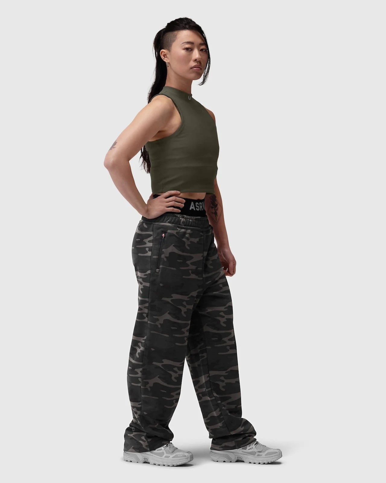 Lycra® Ribbed Mockneck Tank