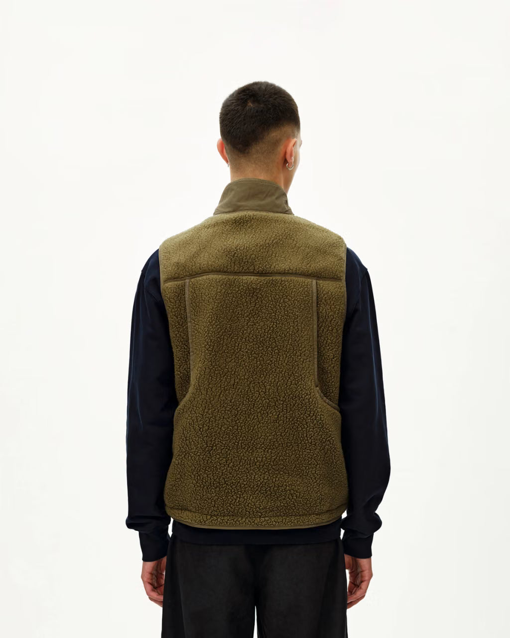Men's Off-Race Pile Fleece Vest Deep Olive