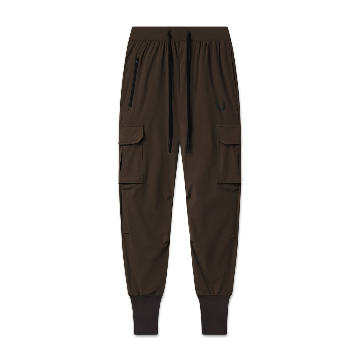 Flatlay of Tetra-Lite Cargo High Rib Jogger in dark earth, front view