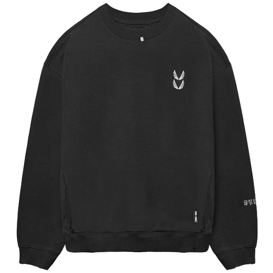 0861. Tech Essential™ Distressed Crewneck - Black