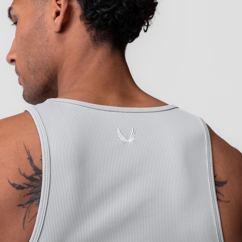 ASRV Creora® Tech Ribbed Tank in Light Grey for Men – DSTNC