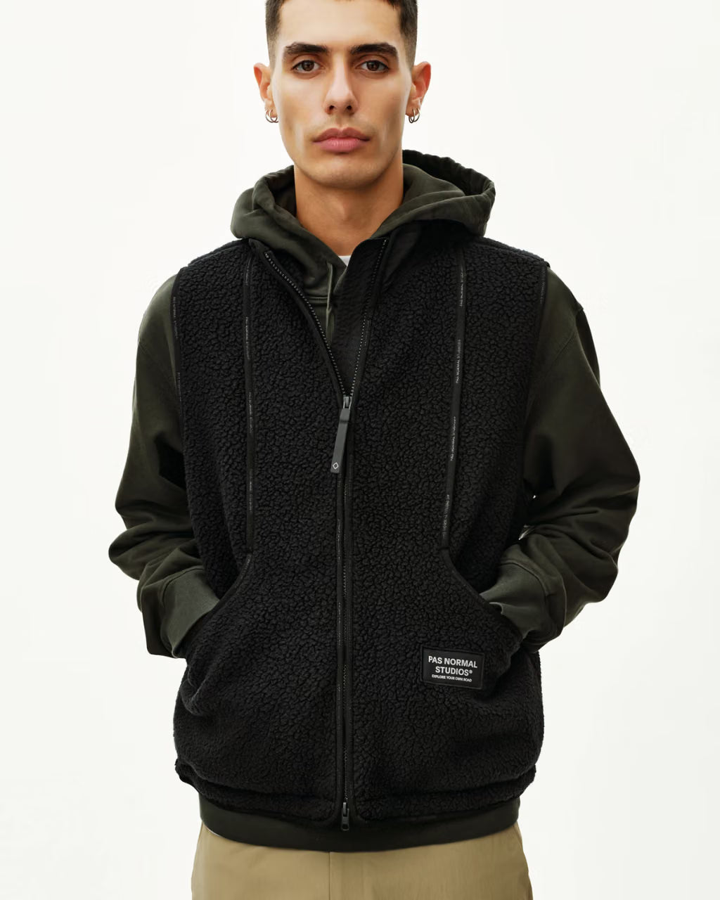 Men's Off-Race Pile Fleece Vest Black