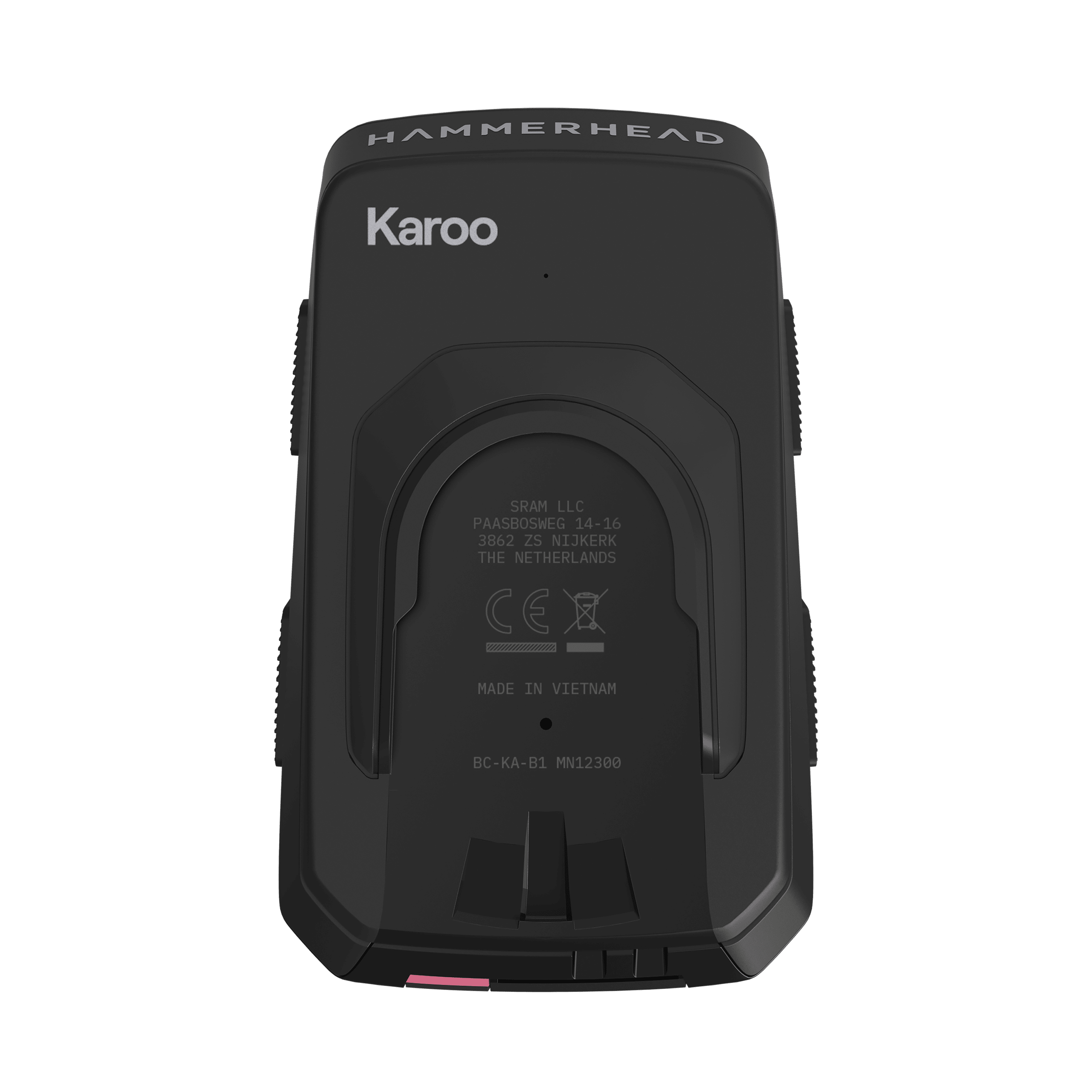 Black electronic device with 'Karoo' branding on a transparent background