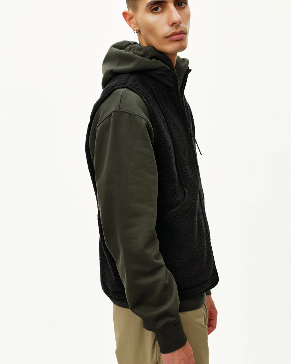 Men's Off-Race Pile Fleece Vest Black
