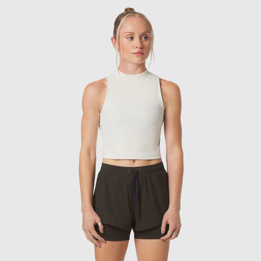 Lycra® Ribbed Mockneck Tank