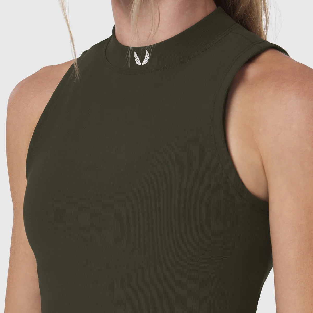 Lycra® Ribbed Mockneck Tank