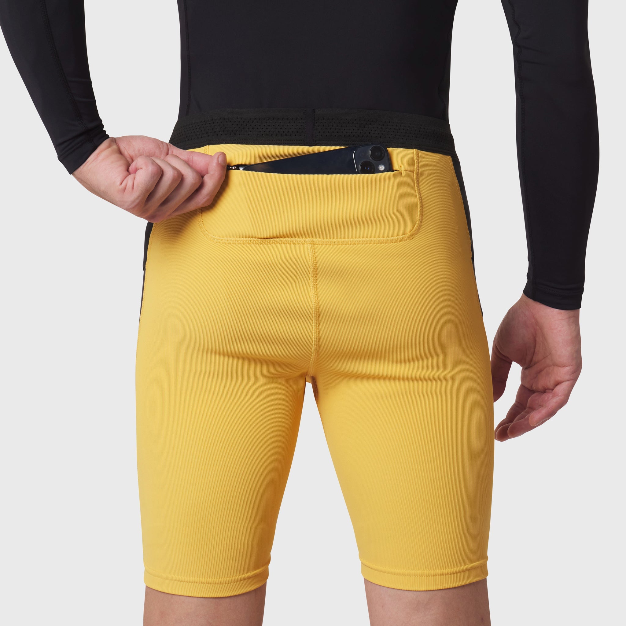 1170. Lycra® Ribbed Run Half-Tight - Amber