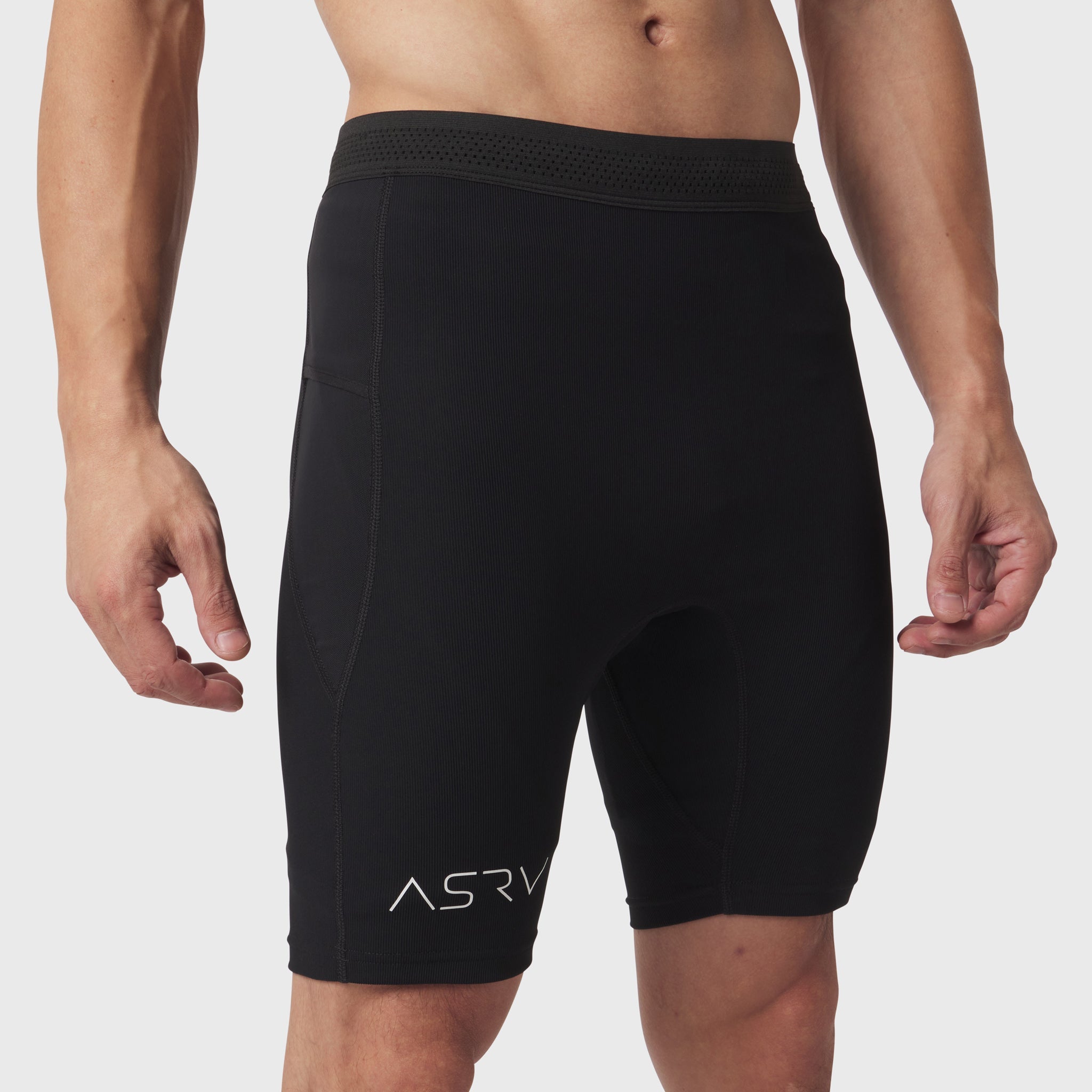 1170. Lycra® Ribbed Run Half-Tight - Black