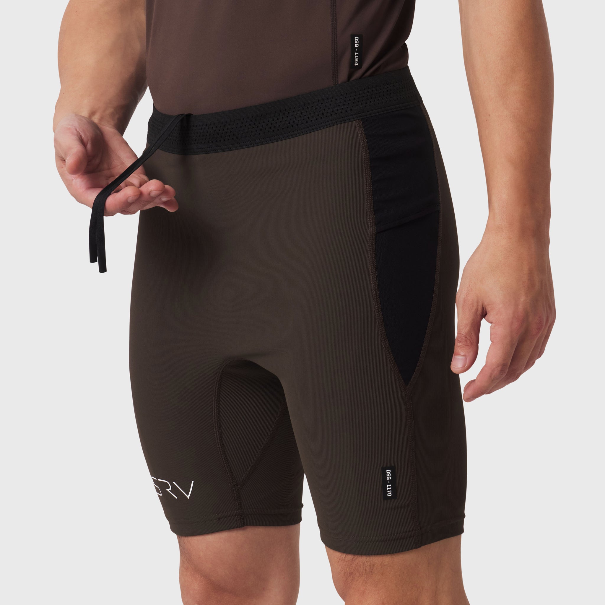 1170. Lycra® Ribbed Run Half-Tight - Dark Earth