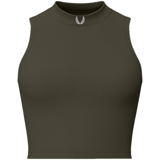 Lycra® Ribbed Mockneck Tank