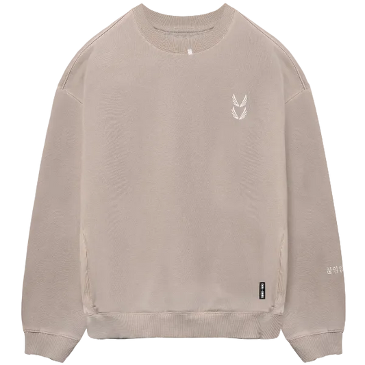 0861. Tech Essential™ Distressed Crewneck - Faded Chai
