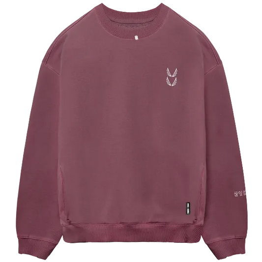 0861. Tech Essential™ Distressed Crewneck - Faded Crimson
