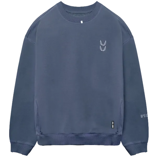 0861. Tech Essential™ Distressed Crewneck - Faded Navy