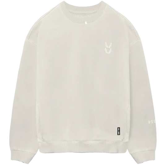 0861. Tech Essential™ Distressed Crewneck - Faded Stone