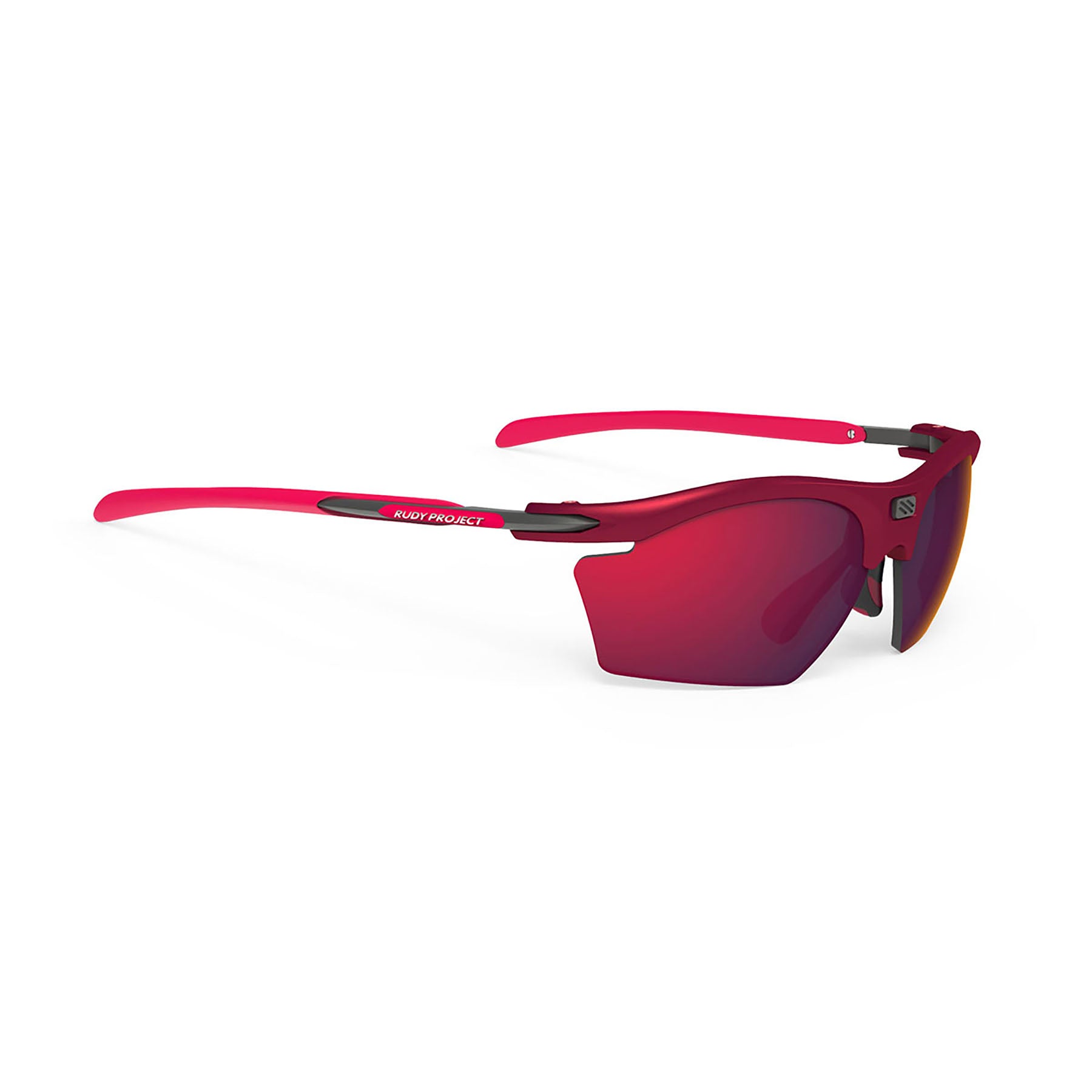 Rudy Project prescription ready running and cycling womens sport sunglasses#color_rydon-slim-merlot-matte-frame-and-multilaser-red-lenses