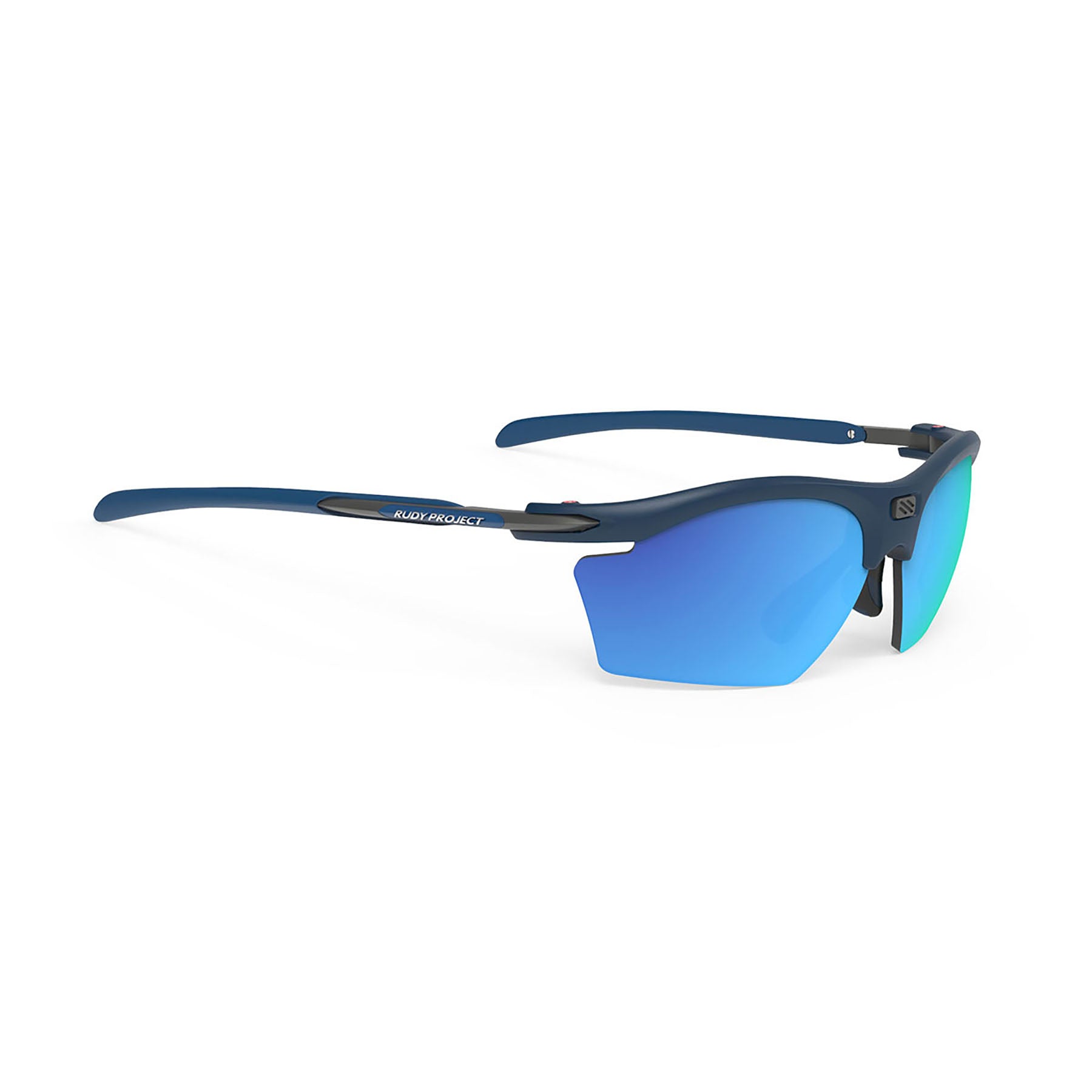 Rudy Project prescription ready running and cycling womens sport sunglasses#color_rydon-slim-blue-navy-matte-frame-and-multilaser-blue-lenses