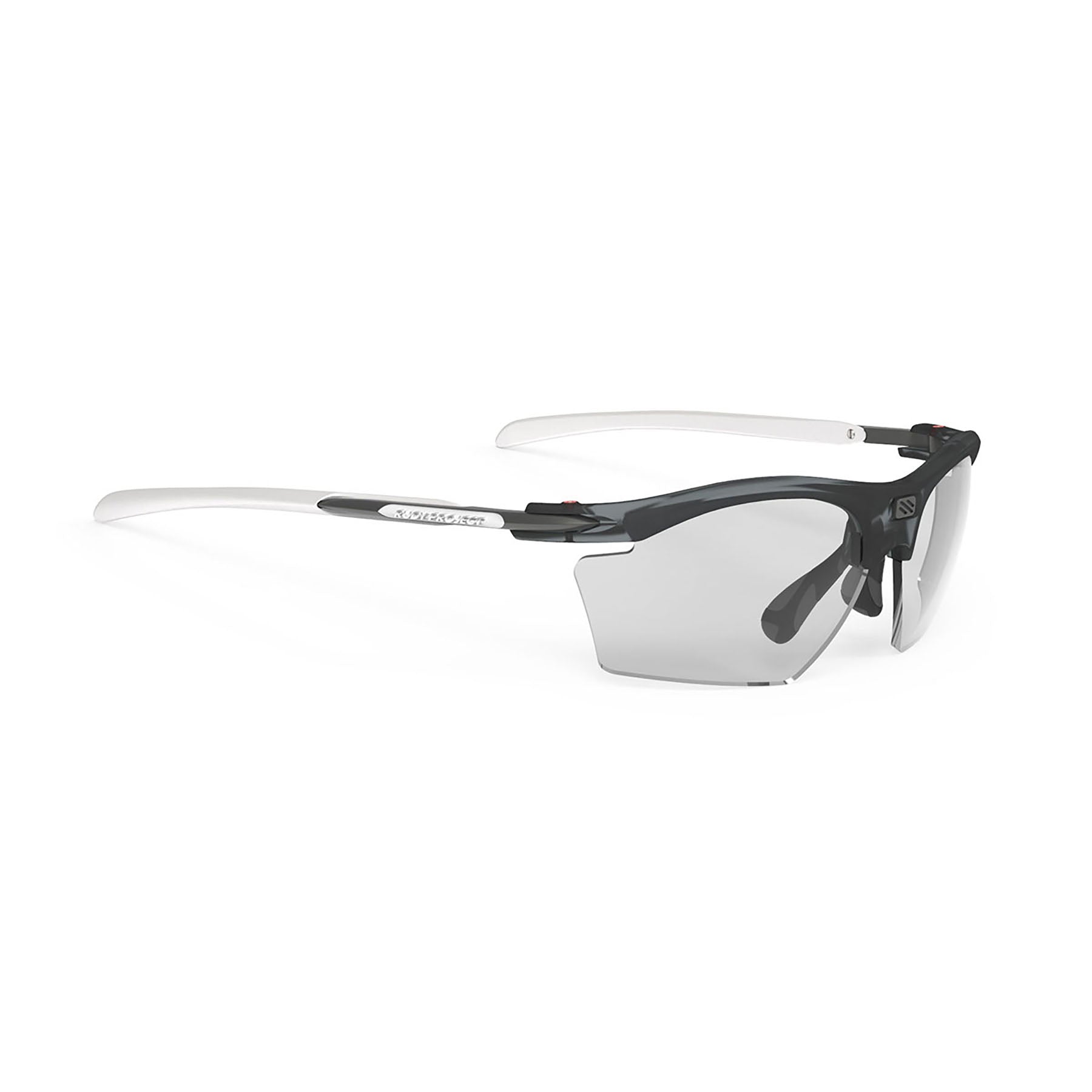 Rudy Project prescription ready running and cycling womens sport sunglasses#color_rydon-slim-frozen-ash-frame-and-impactx-photochromic-2-laser-black-lenses