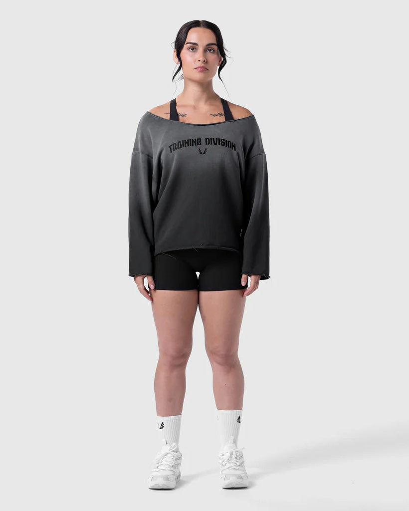 Raw Hem Oversized Crewneck