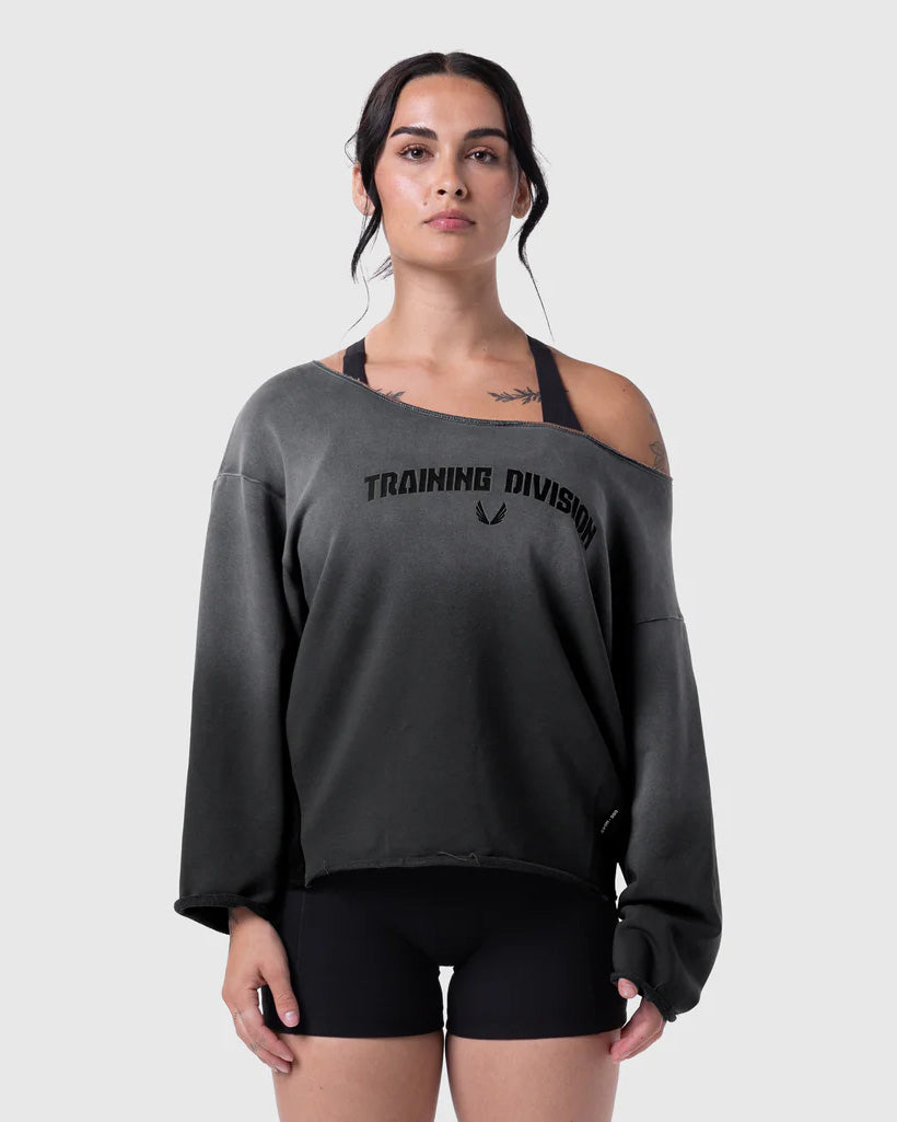 Raw Hem Oversized Crewneck