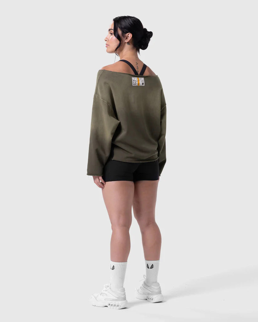 Raw Hem Oversized Crewneck