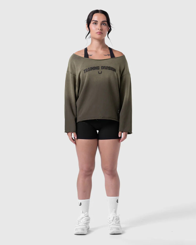 Raw Hem Oversized Crewneck