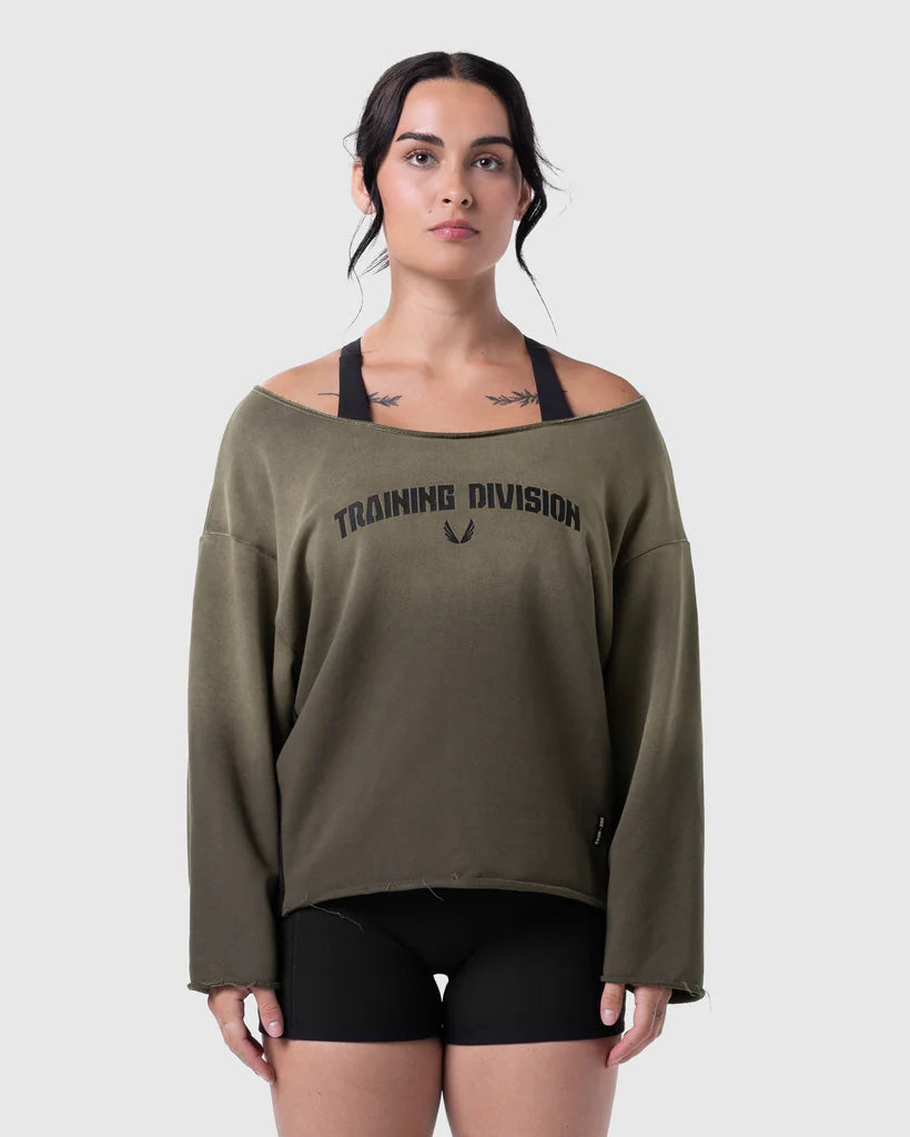 Raw Hem Oversized Crewneck