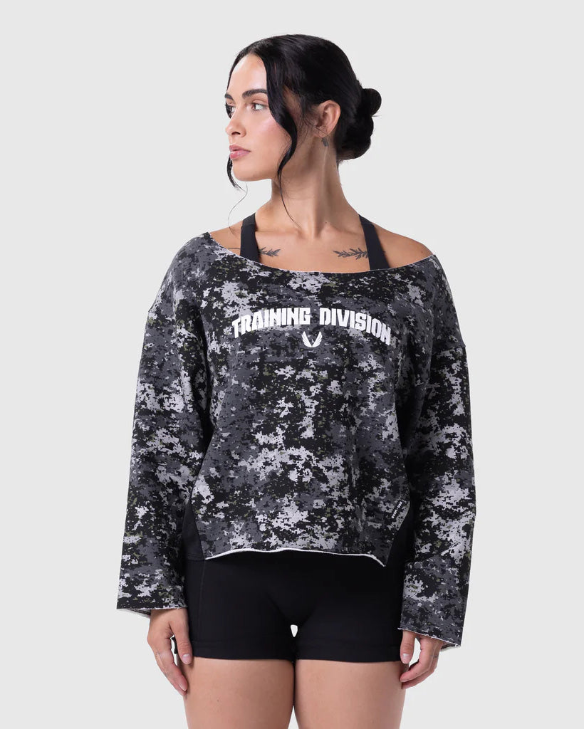 Raw Hem Oversized Crewneck