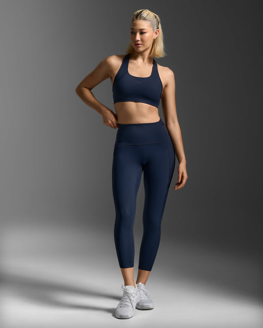 Women's Form Stash Hi-Rise Compression 7/8 Tights with Pockets Midnight