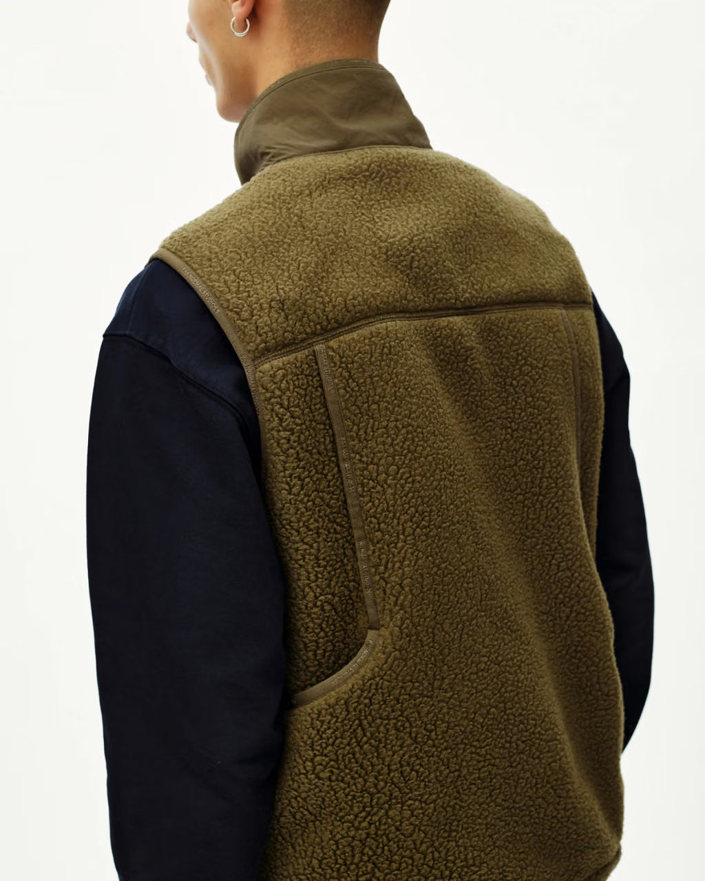 Men's Off-Race Pile Fleece Vest Deep Olive