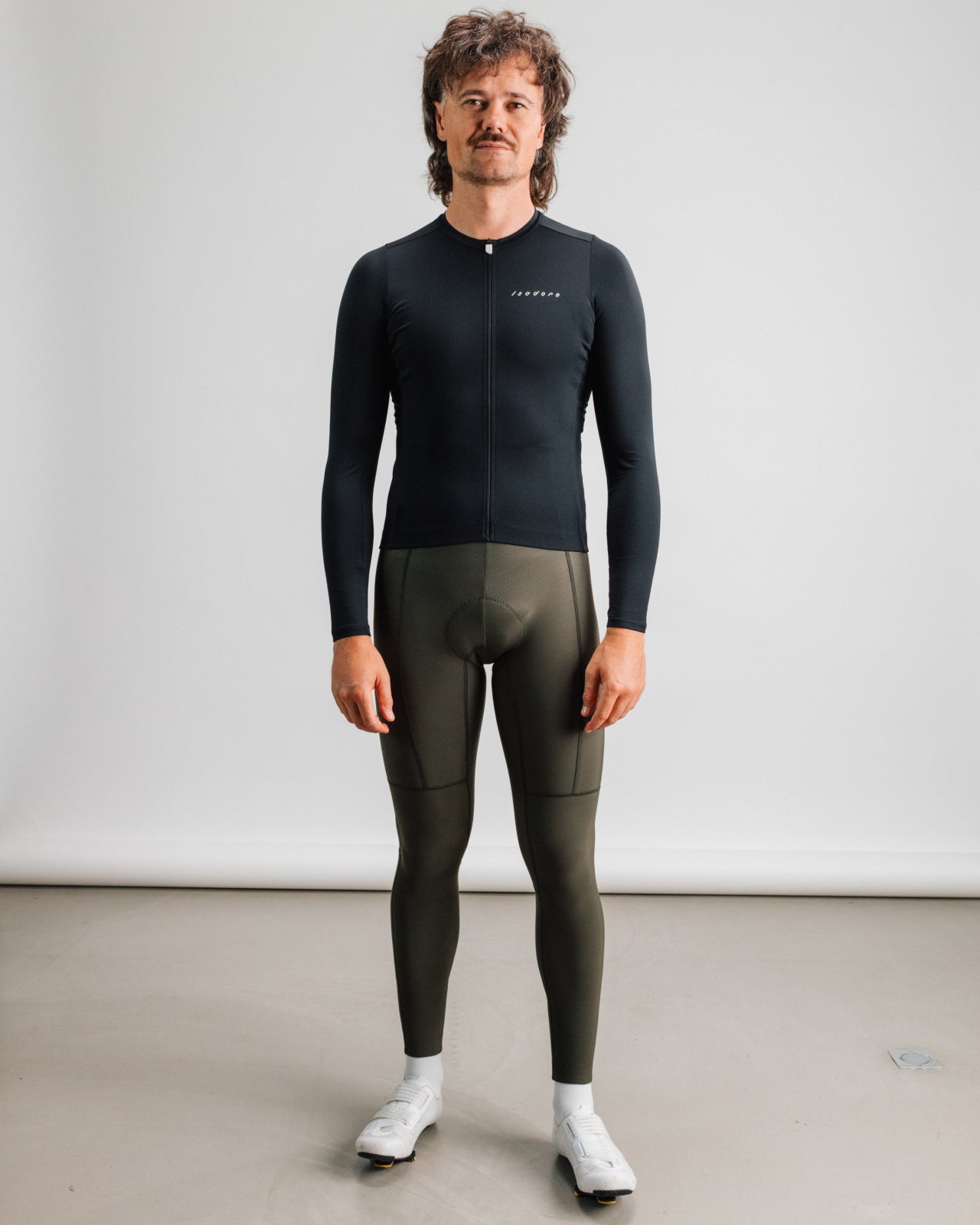 Isadore Debut Long Sleeve Jersey in Nero, worn by model