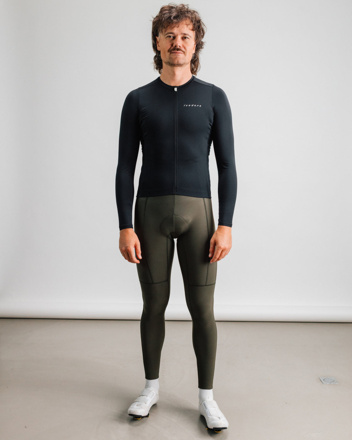 Isadore Debut Long Sleeve Jersey in Nero, worn by model