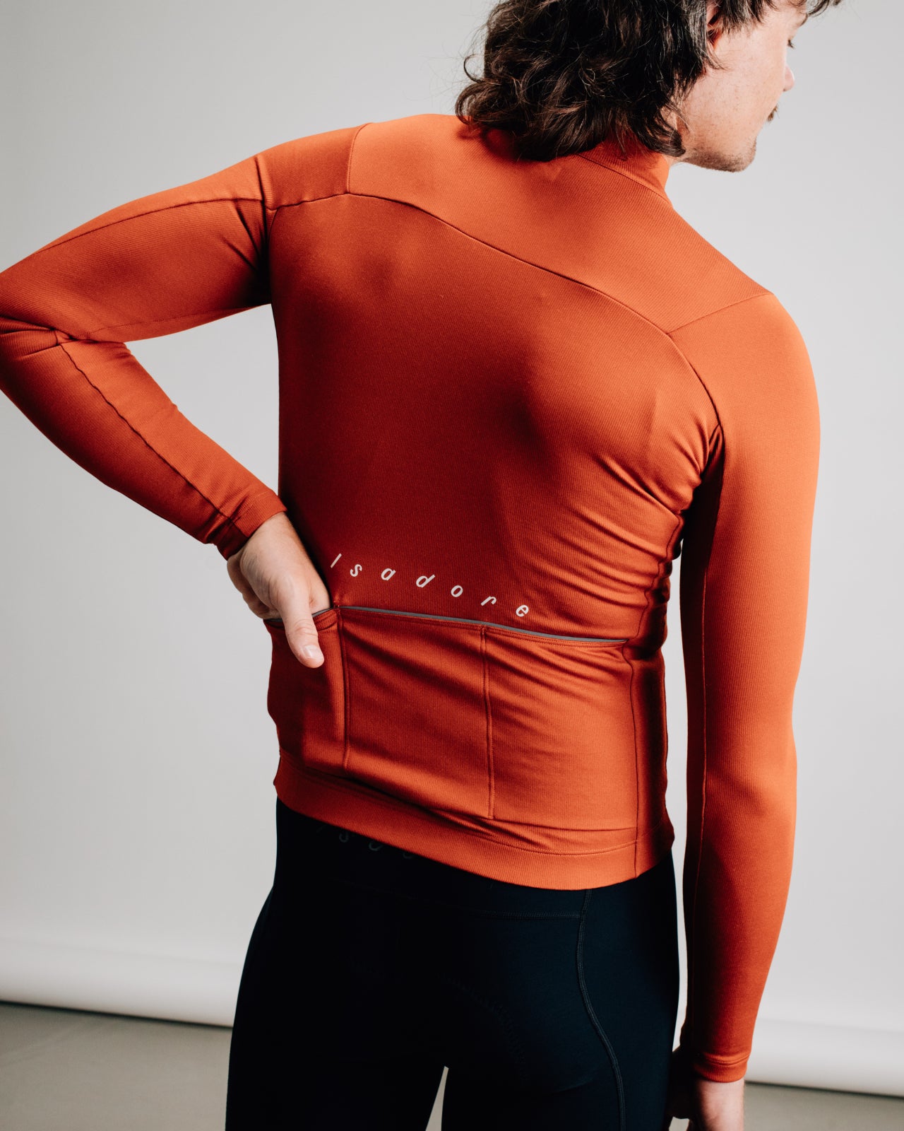 Isadore Debut Merino Long Sleeve Jersey in Rooibos, view 3
